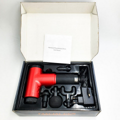 Аккумуляторный массажер для тела 4 насадки Fascial Gun KH-320 Красный (VD201605935) Коростень