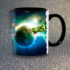 Чашка Fan Girl Крипер на Земле Майнкрафт Minecraft New (14373) 330 мл Черный Ромны