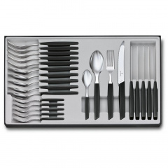 Набор столовых приборов Victorinox Swiss Modern Table Set 24 предмета Черный (6.9093.11W.24) Луцьк