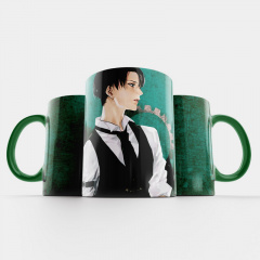 Чашка Fan Girl Леви Атака титанов - Attack on Titan (14924) 330 мл Зеленый Черкассы
