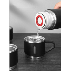 Подарочный набор RIAS Vacuum Flask Set Термос с 3 чашками 0.5L Black (3_02997) Оріхів