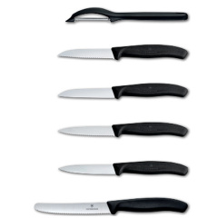 Набор кухонных овощных ножей и овощечистки Victorinox Swiss Classic Paring Set 6 предметов Черный (6.7113.6G) Сумы