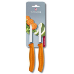 Набор кухонных овощных ножей Victorinox Swiss Classic Paring 8 см 2 шт Оранжевый (6.7606.L119B) Чернігів
