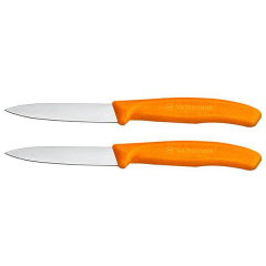 Набор кухонных овощных ножей Victorinox Swiss Classic Paring 8 см 2 шт Оранжевый (6.7606.L119B) Чернігів