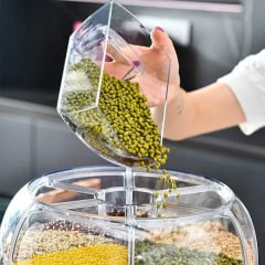 Диспенсер кухонный OPT-TOP поворотный для круп сыпучих и бобовых с 6 отсеками (прозрачно-белый) (2103354309) Васильков