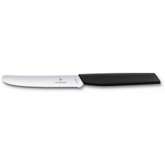 Кухонный нож Victorinox Swiss Modern Tomato&Sausage 11 см Черный (6.9003.11W) Кам'янець-Подільський
