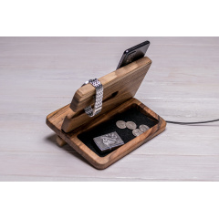 Деревянный холдер для телефона кошелька/очков/ключей ecoWalnut 210x170x170 мм Житомир