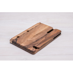 Деревянный органайзер на стол с беспроводной зарядкой ecoWalnut 300x231x210 мм Изюм