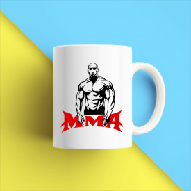 Кружка чашка белая с принтом "Боксер ММА" Кавун