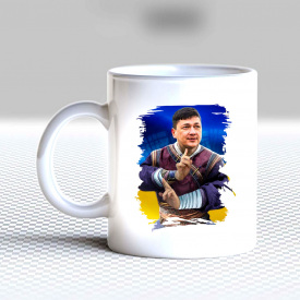 Кружка чашка белая с принтом "Виталий Ким самурай" Кавун