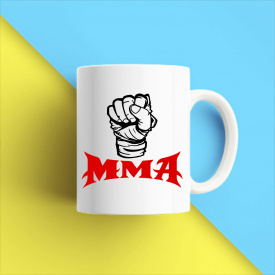 Кружка чашка белая с принтом "ММА кулак" Кавун