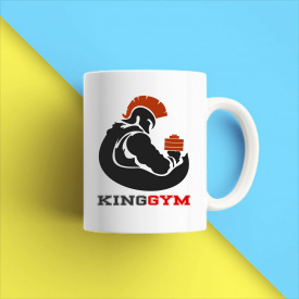 Кружка чашка белая с принтом "King gym" Кавун