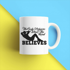 Кружка чашка белая с принтом "ММА: The body Achieves what the mind believes" Кавун