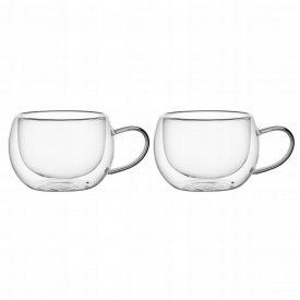 Набор чашек с двойными стенками Kamille 300 мл 2 шт Прозрачный (КМ 9002)