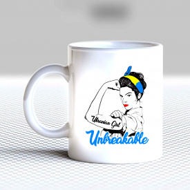 Кружка чашка белая с принтом "Ukrainian girl Unbreakable" Кавун