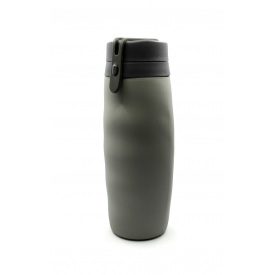 Складная бутылка для воды и напитков Silicone Bottle 600 мл Серая (500014)