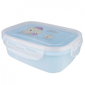 Ланчбокс UKC детский со съемной крышкой и замочкамизащелками 750 мл R29231 Голубой