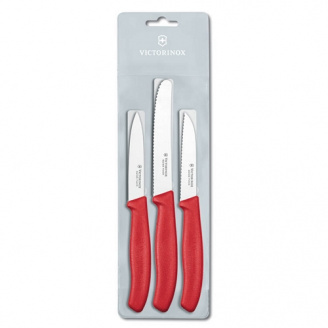 Набор кухонных овощных ножей Victorinox Swiss Classic Paring Set 3 шт Красный (6.7111.3)