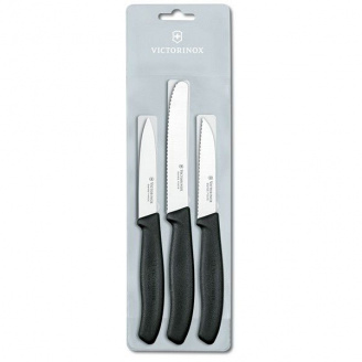 Набор кухонных овощных ножей Victorinox Swiss Classic Paring Set 3 шт Черный (6.7113.3)