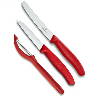 Набор кухонных овощных ножей и овощечистки Victorinox Swiss Classic Paring Set 3 предмета Красный (6.7111.31)