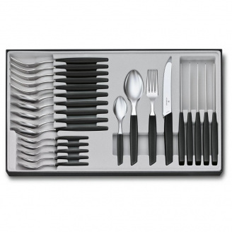 Набор столовых приборов Victorinox Swiss Modern Table Set 24 предмета Черный (6.9093.11W.24)