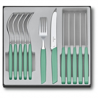 Набор столовых приборов Victorinox Swiss Modern Table Set 12 предметов Зеленый (6.9096.11W41.12)