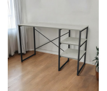 Стол письменный Tobi Sho VARN компьютерный с металлическими опорами, 1180х540х750 Дуб Крафт Белый/Черный