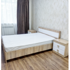 Кровать двуспальная Tobi Sho SONATA/1600 ДСП, 1600х2000 мм Дуб сонома/Белый Вышгород