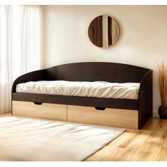 Кровать односпальная Tobi Sho COMFORT с ящиками для детской комнаты, 800х1900 мм Венге темный/Дуб молочный Тернополь
