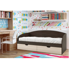 Кровать односпальная Tobi Sho COMFORT с ящиками для детской комнаты, 800х1900 мм Венге темный/Дуб молочный Тернополь
