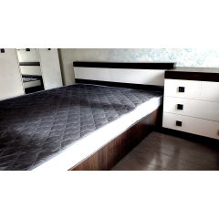 Кровать двуспальная Tobi Sho SONATA/1600 ДСП, 1600х2000 мм Венге темный/Белый Надворная