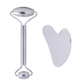 Набор массажеров для лица SBTR Ролер и скребок для лица