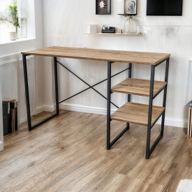 Стіл письмовий Tobi Sho VARN комп'ютерний з металевими опорами, 1180х540х750 Дуб Сонома/Чорний