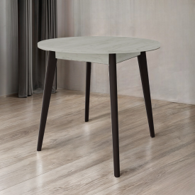 Стіл обідній Tobi Sho BON круглий для кухні, їдальні, вітальні, 880х880х750 мм Дуб Крафт Білий/Венге