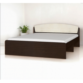 Кровать двуспальная Tobi Sho ASTORIA ДСП без ящиков, 1600х2000 мм Венге темный/Дуб молочный