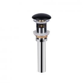 Донный клапан Qtap Pop-up PU03O для раковины, с переливом, чёрный матовый (QT066PU03OMB)