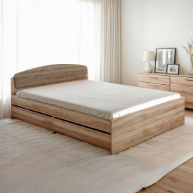 Ліжко двоспальне Tobi Sho ASTORIA ДСП з двома шухлядами, 1600х2000 мм Дуб сонома/Дуб трюфель