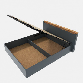 Ліжко двоспальне Tobi Sho NORDIC з підйомним механізмом, 1600х2000 мм Дуб крафт золотий/графіт