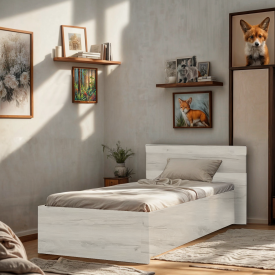 Кровать односпальная Tobi Sho SONATA/900 для детской комнаты, 900х2000 мм Дуб крафт белый