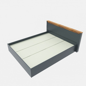 Ліжко двоспальне Tobi Sho NORDIC з ДСП основою Щит, 1600х2000 мм Дуб крафт золотий/графіт