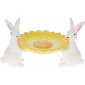 Блюдо диаметр 25.5см White Cute Bunnies Bona DP118459