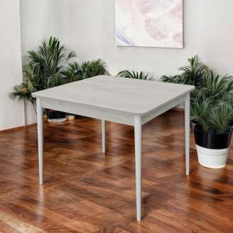 Стол обеденный Tobi Sho MONO квадратный для столовой, кухни, 880х880х750 мм Дуб Крафт Белый/Белый