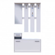 Передпокій Doros Alice Білий/Білий 1 дзеркало 100х25х182,9 (44900237)