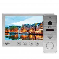 Комплект відеодомофона Light Vision: домофон 7" Amsterdam FHD White та відеопанель RIO FHD Silver