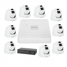 Комплект відеоспостереження на 9 камер GreenVision GV-IP-K-W72/09 3Mp (LP22862)