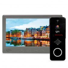 Комплект відеодомофона Light Vision: домофон 7" Amsterdam FHD Grey та відеопанель RIO FHD Black