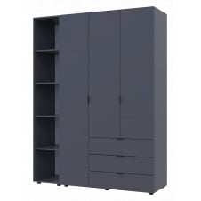 Комплект Doros Гелар з Етажеркою Графіт 3 ДСП 154.4х49.5х203.4 (42005059)