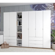 Комплект Doros Гелар з Етажеркою Білий 2+4 ДСП 270.7х49.5х203.4 (42005033)