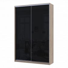 Шафа купе Сіті Лайт Слім Дуб Сонома Скло Чорне 150х45х225 (44900315)
