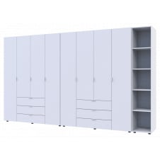 Комплект Doros Гелар з Етажеркою Білий 4+4 ДСП 348.2х49.5х203.4 (42005040)